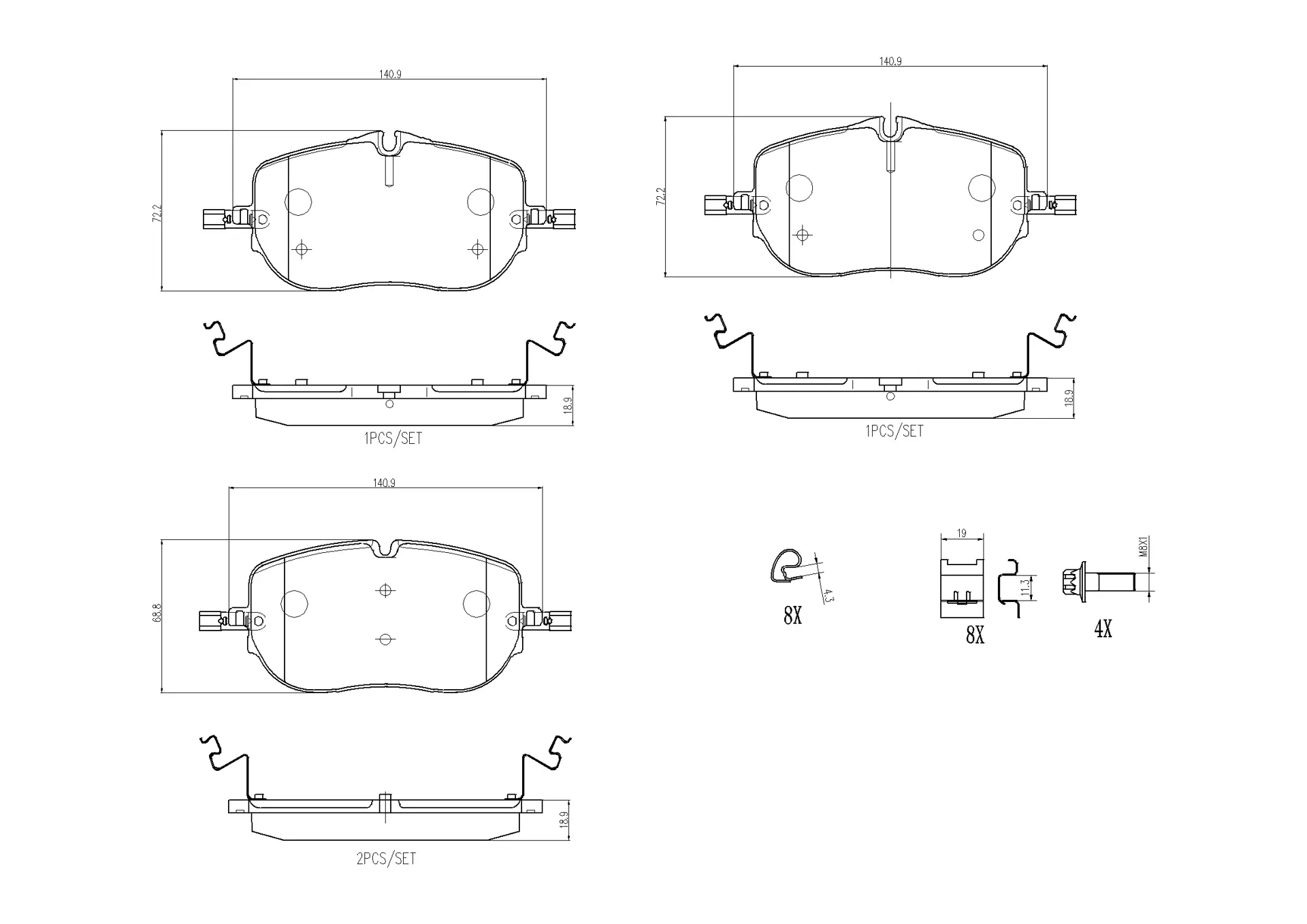 Pastilha de Freio Dianteiro Brembo Mercedes - P50173 - Imagem 4