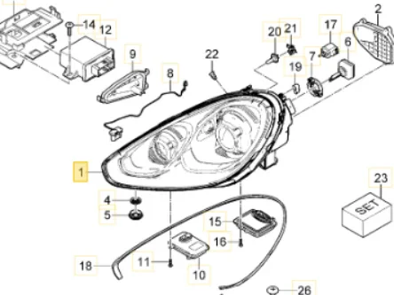Farol Porsche Cayenne E2 Original - 958941029P - ESQUERDO - Imagem 2