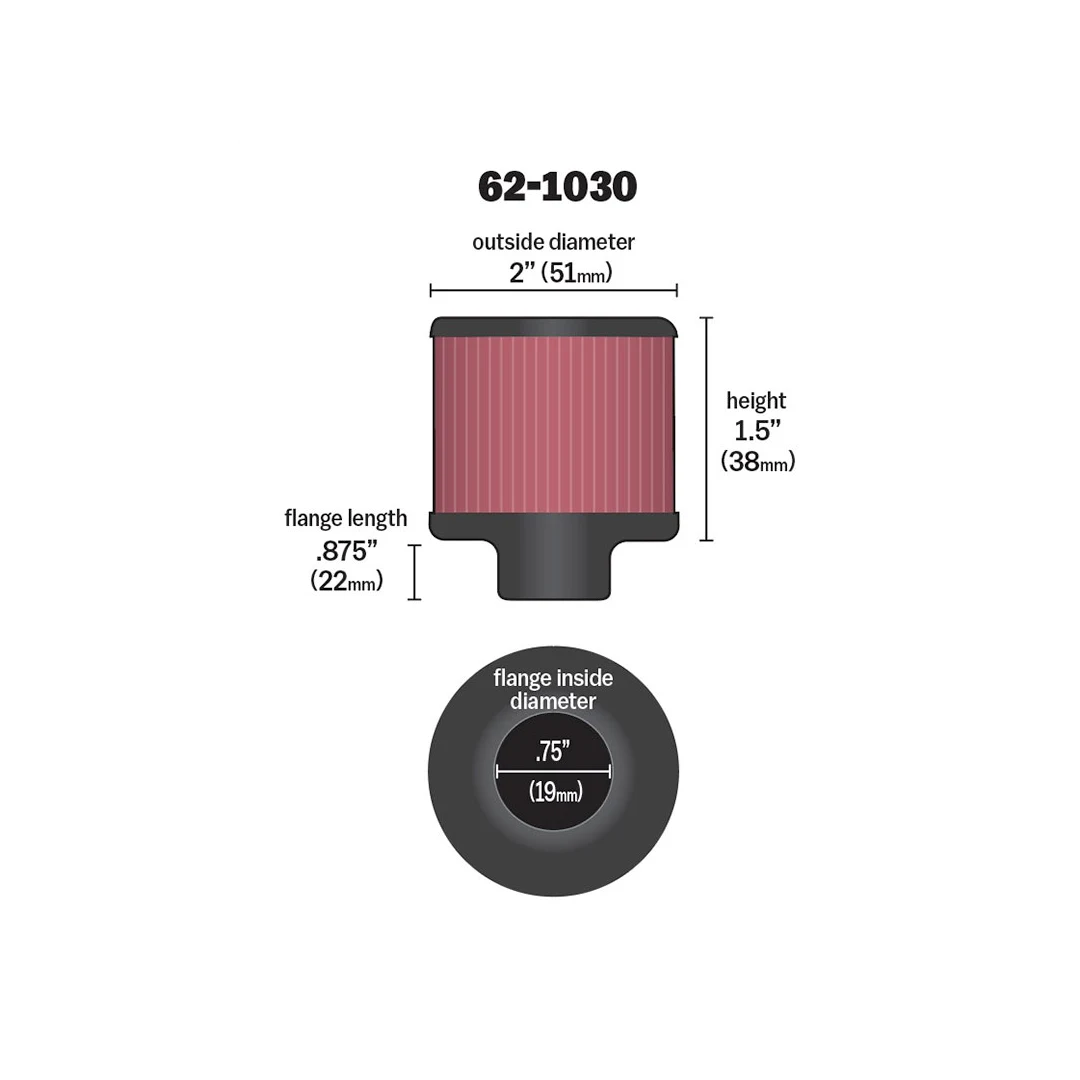 Filtro Respiro de Óleo Topo de Borracha - 62-1030 - K&N - Imagem 4
