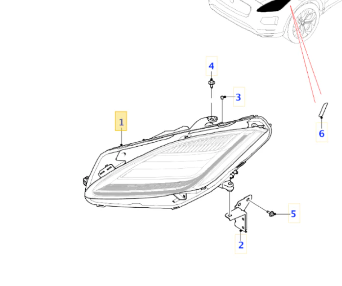 Farol Esquerdo Jaguar E-Pace - J9C10175 - ORIGINAL