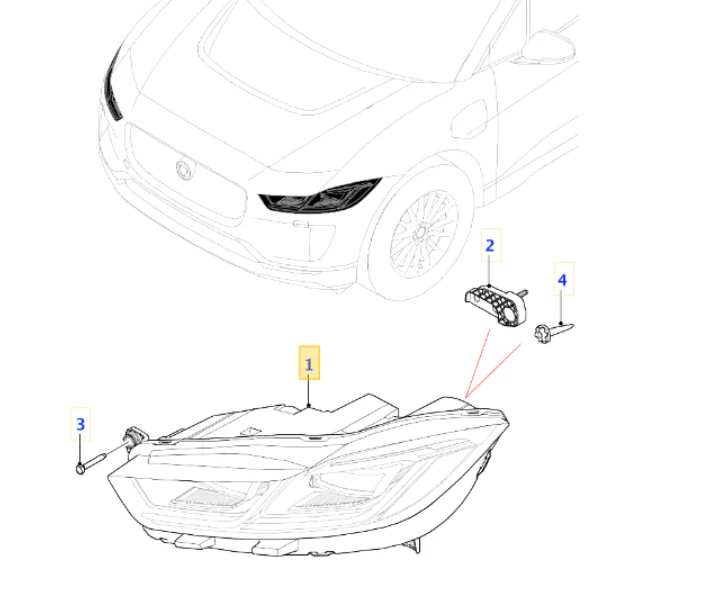 Farol Direito Jaguar E-Pace - J9C5243 - ORIGINAL