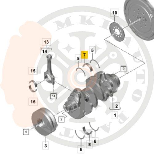 Jogo de Bronzinas do Virabrequim (Bronzina Principal do Motor) — Porsche — 9A7-105-561-10
