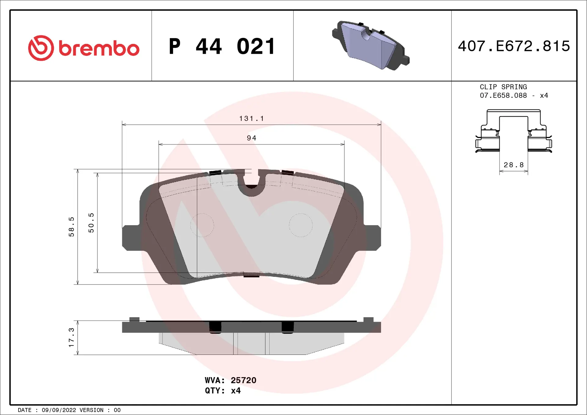 Pastilhas de Freio Traseiras Brembo - P44021 - Imagem 2