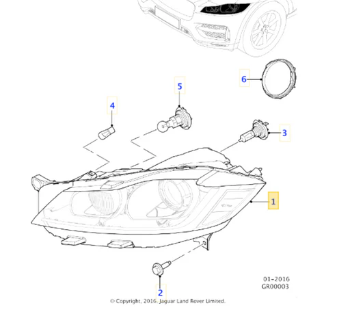 Farol Direito Jaguar F-Pace - T2H57020 - ORIGINAL