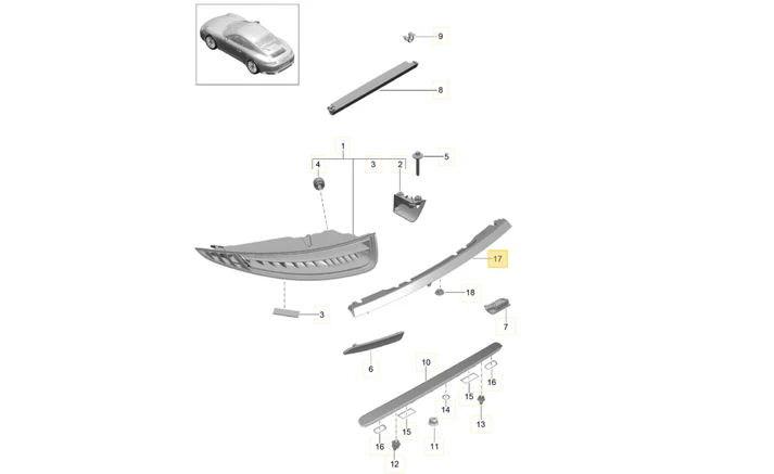 Lanterna Traseira Faixa Central Porsche 911 - 99163146502 - Original - Imagem 7